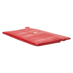 バーバリー TB モノグラム キルティング カードケース レッド ゴールド レザー レディース BURBERRY 【中古】