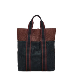 エルメス フールトゥカバス トートバッグ ハンドバッグ ブラック ボルドー キャンバス レディース HERMES 【中古】