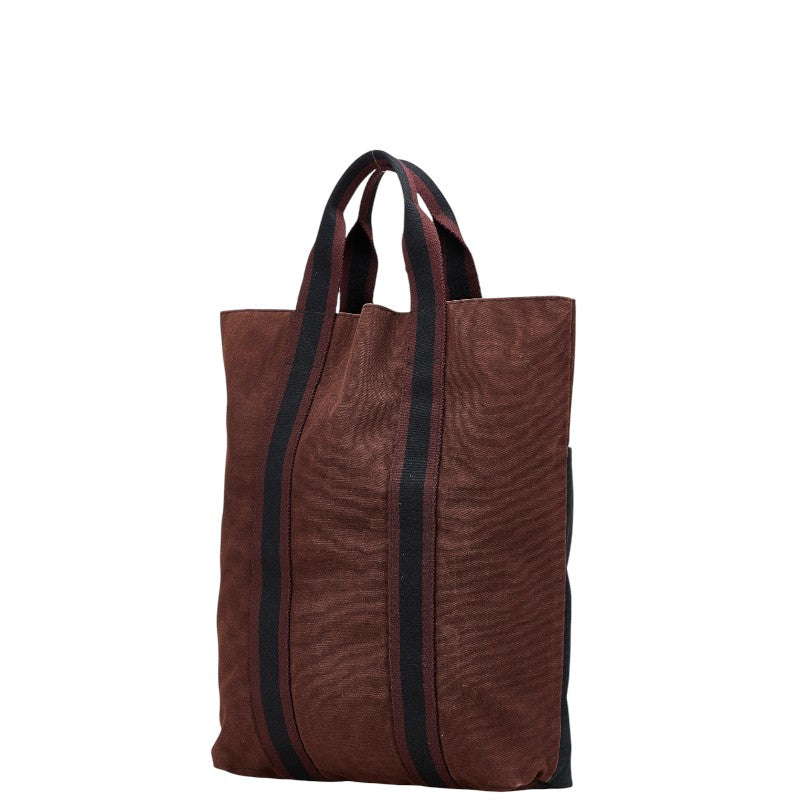 エルメス フールトゥカバス トートバッグ ハンドバッグ ブラック ボルドー キャンバス レディース HERMES 【中古】