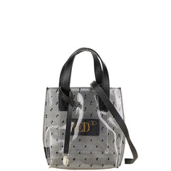 ヴァレンティノ ポワンデスプリ ハンドバッグ ショルダーバッグ 2WAY ブラック クリア ビニール レザー レディース VALENTINO 【中古】