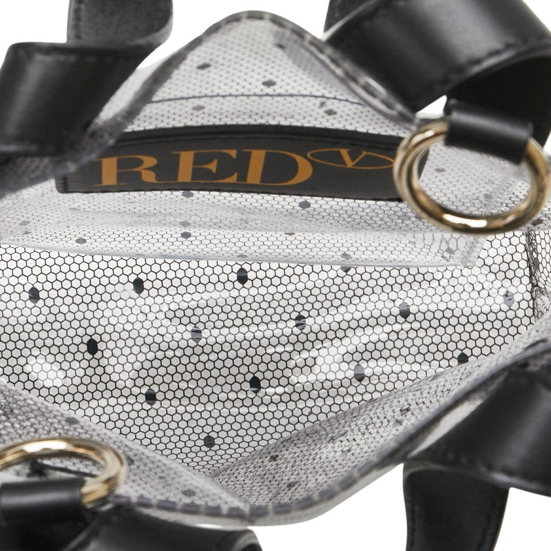 ヴァレンティノ ポワンデスプリ ハンドバッグ ショルダーバッグ 2WAY ブラック クリア ビニール レザー レディース VALENTINO 【中古】