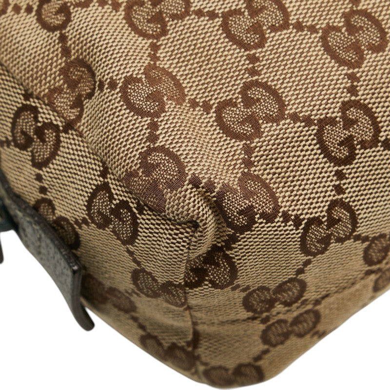 グッチ GGキャンバス ポーチ 29595 ベージュ グリーン キャンバス レザー レディース GUCCI 【中古】