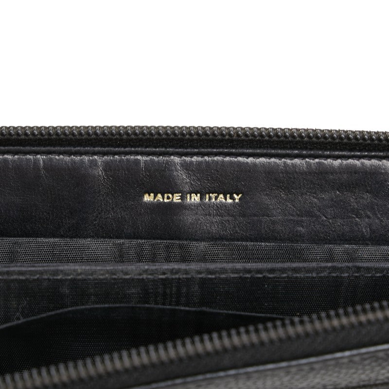 シャネル ココマーク ラウンドファスナー 長財布 ブラック キャビアスキン レディース CHANEL 【中古】