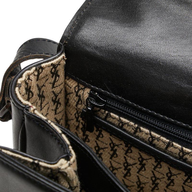 サンローラン YSL カサンドラ ショルダーバッグ ブラック レザー レディース SAINT LAURENT 【中古】