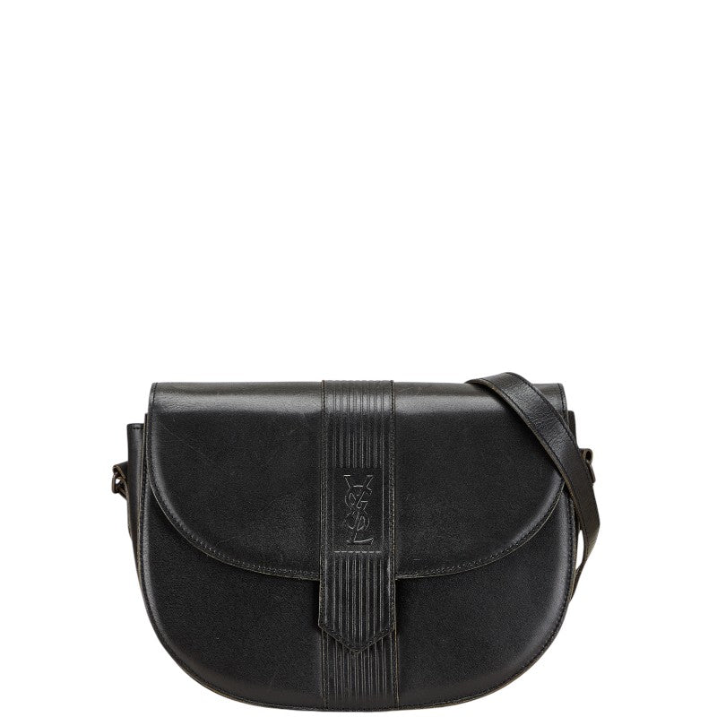 サンローラン YSL カサンドラ ショルダーバッグ ブラック レザー レディース SAINT LAURENT 【中古】