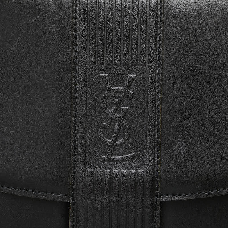 サンローラン YSL カサンドラ ショルダーバッグ ブラック レザー レディース SAINT LAURENT 【中古】