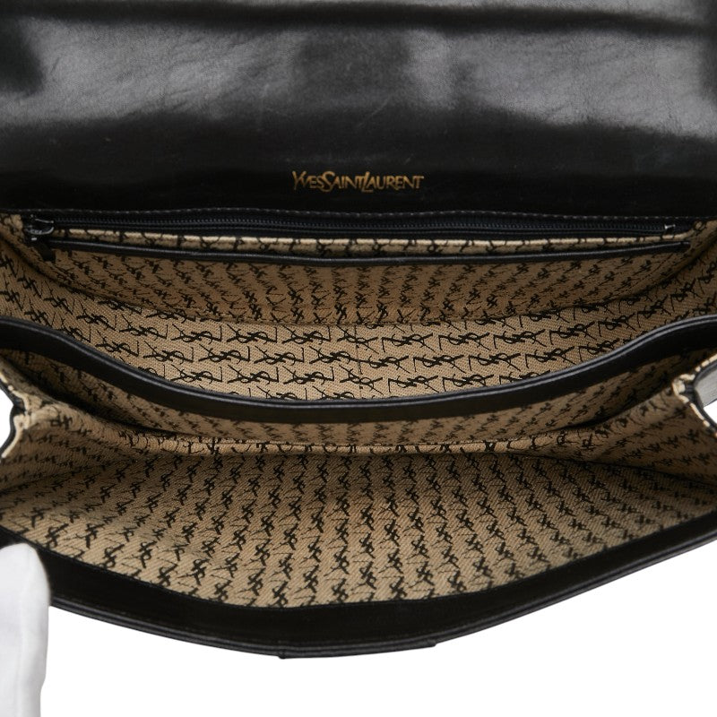 サンローラン YSL カサンドラ ショルダーバッグ ブラック レザー レディース SAINT LAURENT 【中古】