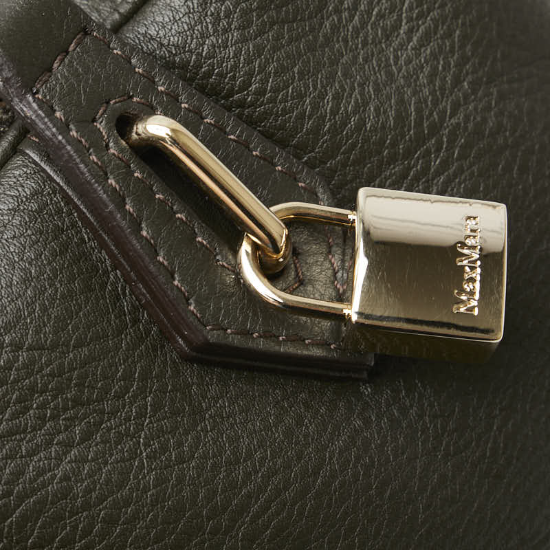 マックスマーラ ボストンバッグ ブラック ブラウン系 レザー レディース MAX MARA 【中古】