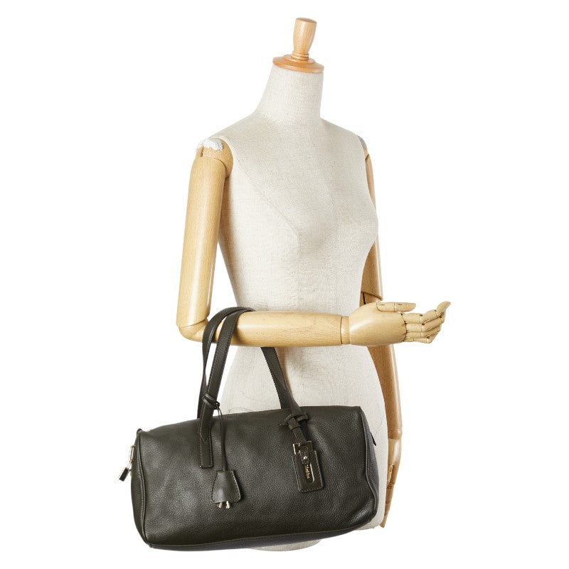 マックスマーラ ボストンバッグ ブラック ブラウン系 レザー レディース MAX MARA 【中古】