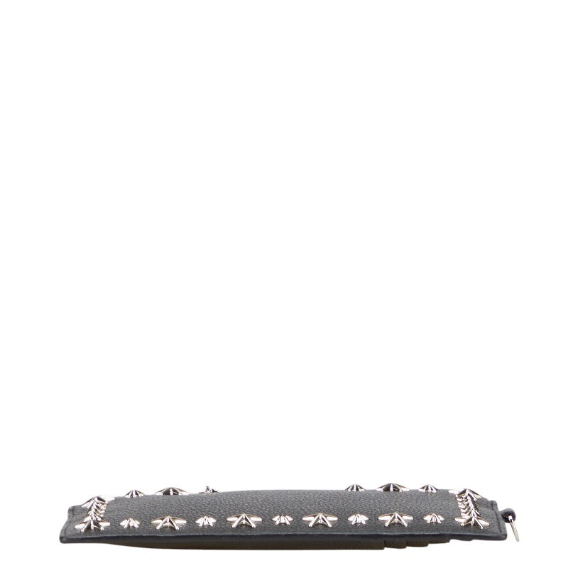 ジミーチュウ スター スタッズ カードケース 長財布 ポーチ ブラック レザー レディース JIMMY CHOO 【中古】