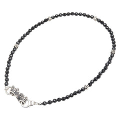 ジャスティンデイビス ロジャー オニキス クラウン クロス ブレスレット シルバー ブラック SV925 シルバー レディース Justin Davis 【中古】