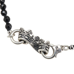 ジャスティンデイビス ロジャー オニキス クラウン クロス ブレスレット シルバー ブラック SV925 シルバー レディース Justin Davis 【中古】