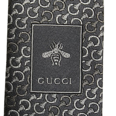 グッチ ホースビット ネクタイ 835753 グレー シルク メンズ GUCCI 【中古】