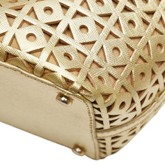 ケイトスペード ロゴ パンチング トートバッグ ハンドバッグ ゴールド レザー レディース Kate Spade 【中古】