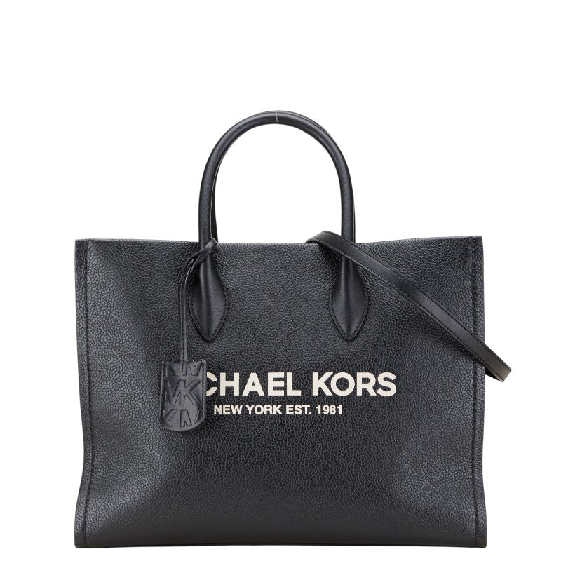 マイケルコース ロゴ トートバッグ ショルダーバッグ 2WAY ブラック レザー レディース Michael Kors 【中古】
