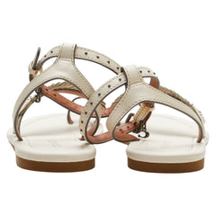 コーチ サンダル サイズ:6.5B ホワイト レザー レディース COACH 【中古】