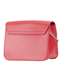 フルラ ロゴ チェーン ショルダーバッグ レッド レザー レディース Furla 【中古】