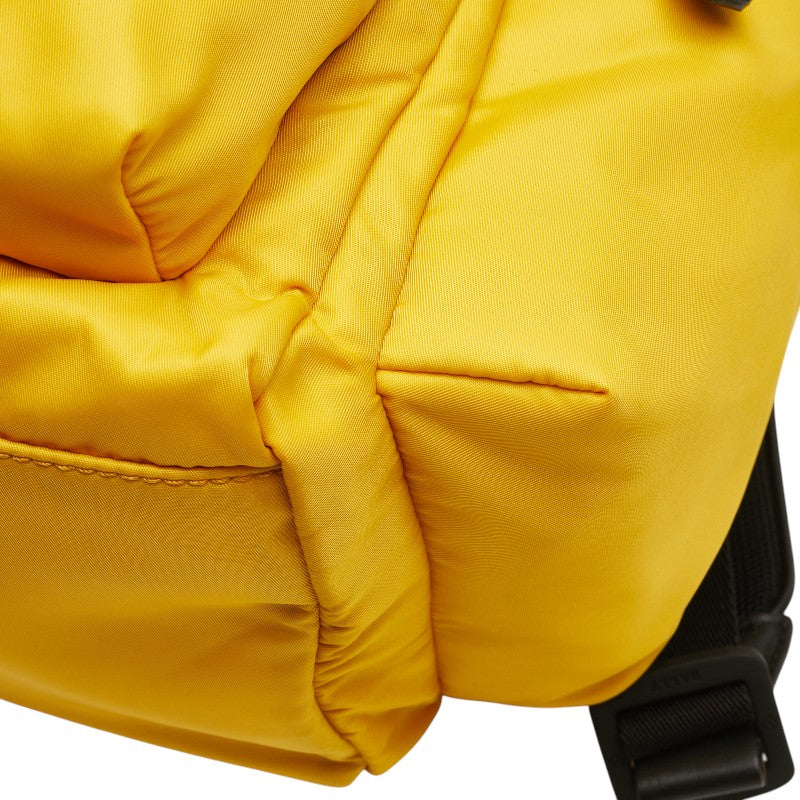 バリー Crew リュック バックパック イエロー ブラック ナイロン レザー レディース BALLY 【中古】