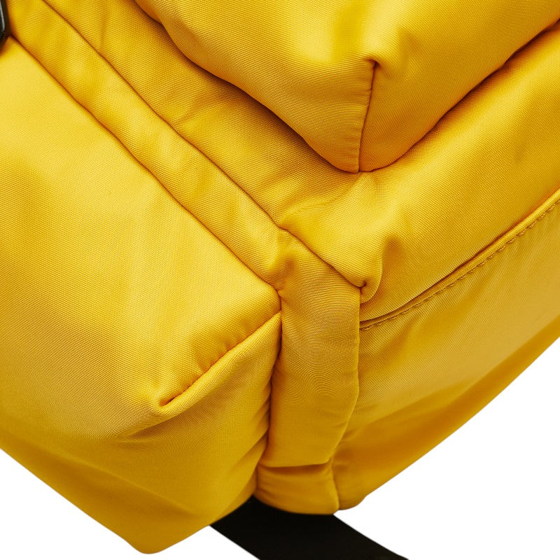 バリー Crew リュック バックパック イエロー ブラック ナイロン レザー レディース BALLY 【中古】