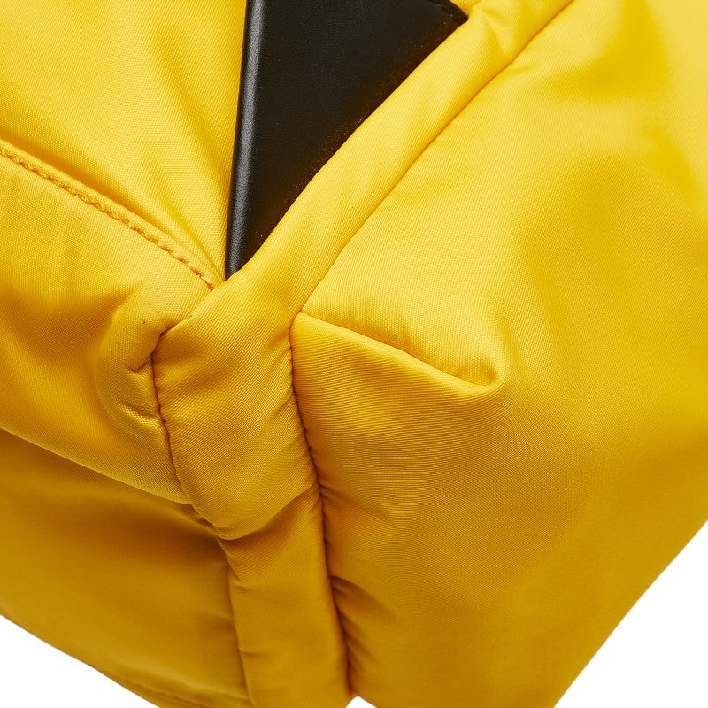 バリー Crew リュック バックパック イエロー ブラック ナイロン レザー レディース BALLY 【中古】