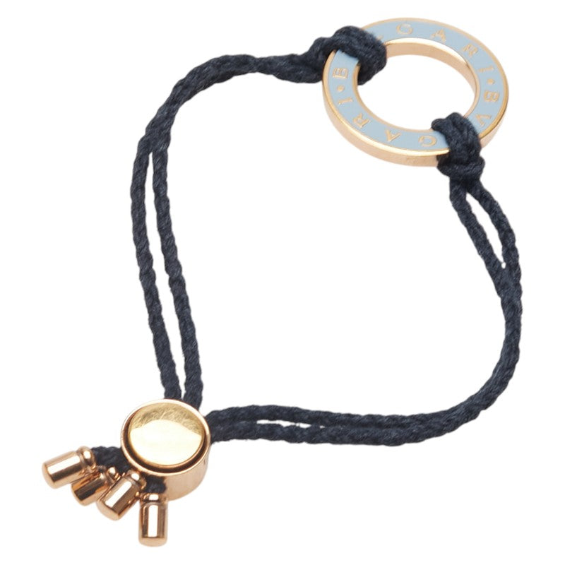 ブルガリ ブルガリブルガリ ロープ ブレスレット ライトブルー ゴールド メッキ レディース BVLGARI 【中古】