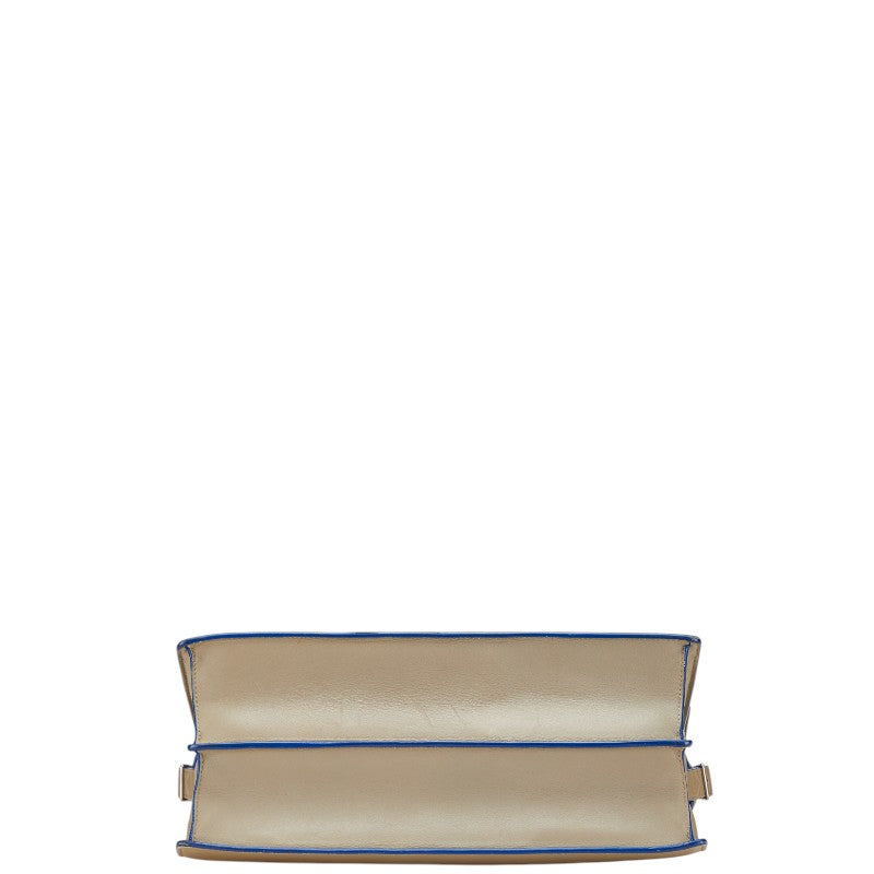 セリーヌ ダイヤモンドクラッチ トリコカラー ショルダーバッグ ベージュ ブラック ブルー レザー スエード レディース CELINE 【中古】