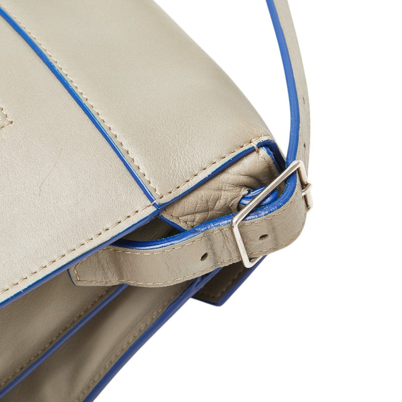 セリーヌ ダイヤモンドクラッチ トリコカラー ショルダーバッグ ベージュ ブラック ブルー レザー スエード レディース CELINE 【中古】