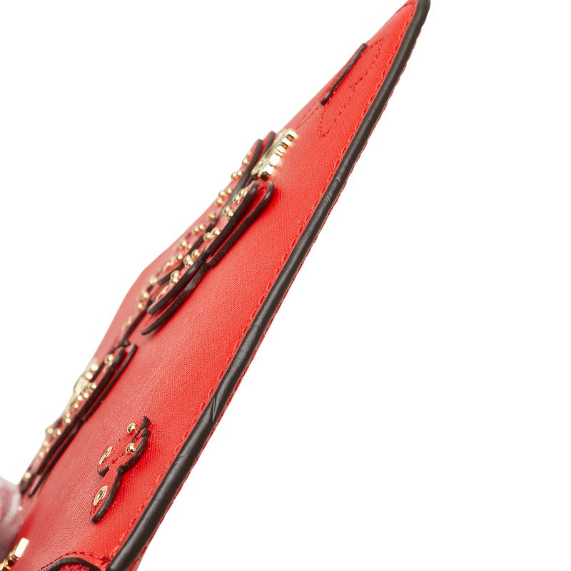 マイケルコース バタフライ butterfly 蝶 モチーフ クラッチバッグ セカンドバッグ レッド レザー レディース Michael Kors 【中古】