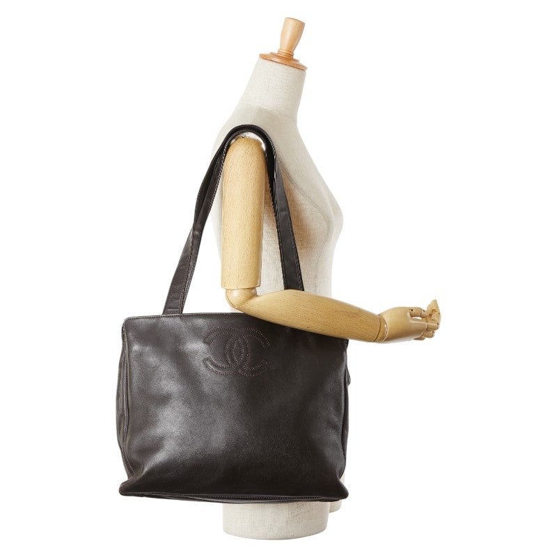 シャネル ココマーク トートバッグ ハンドバッグ ブラウン ラムスキン レディース CHANEL 【中古】