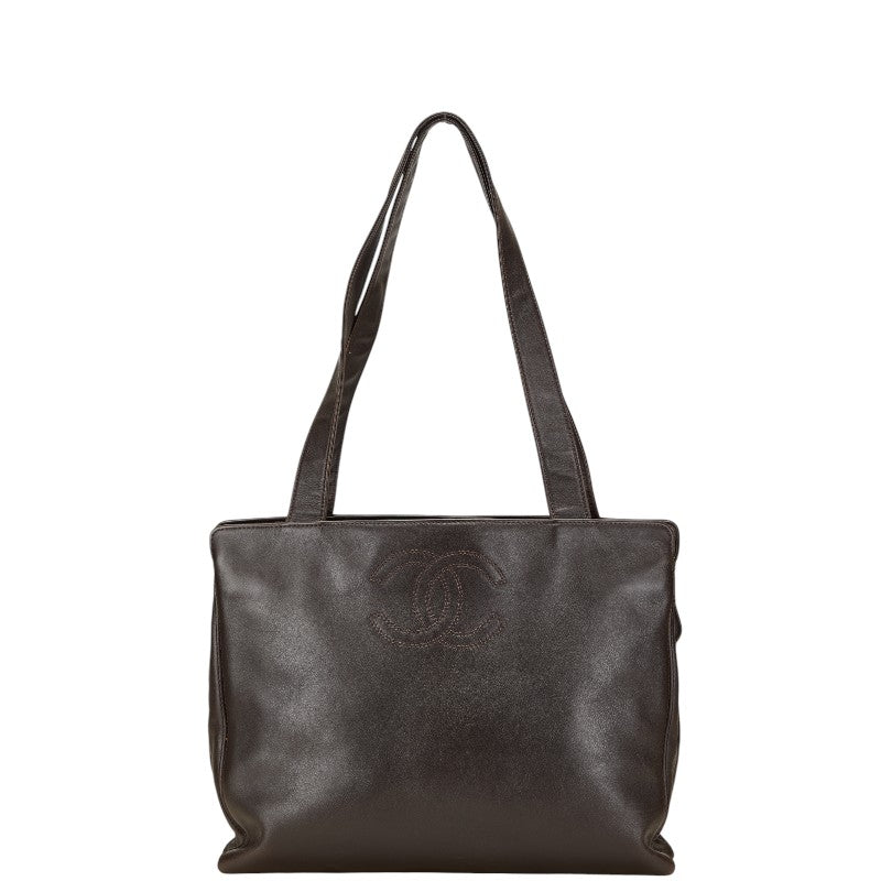 シャネル ココマーク トートバッグ ハンドバッグ ブラウン ラムスキン レディース CHANEL 【中古】