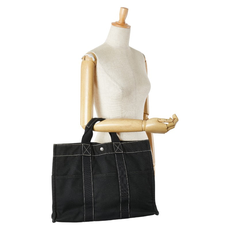 エルメス フールトゥMM トートバッグ ハンドバッグ ブラック キャンバス レディース HERMES 【中古】