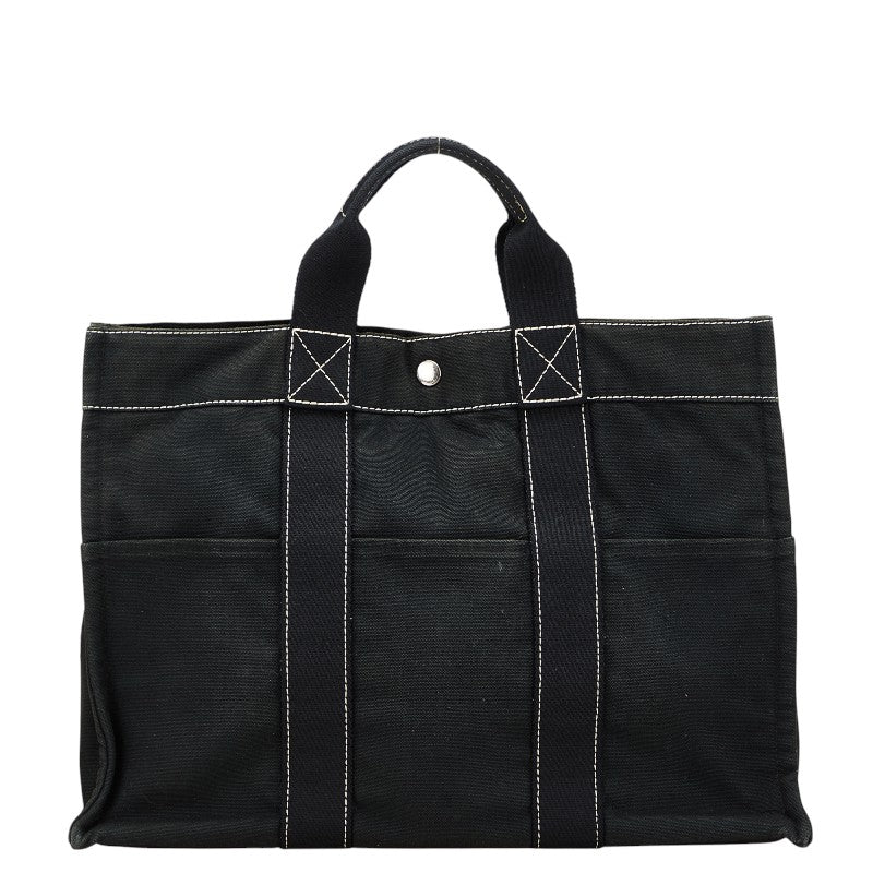 エルメス フールトゥMM トートバッグ ハンドバッグ ブラック キャンバス レディース HERMES 【中古】