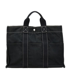 エルメス フールトゥMM トートバッグ ハンドバッグ ブラック キャンバス レディース HERMES 【中古】