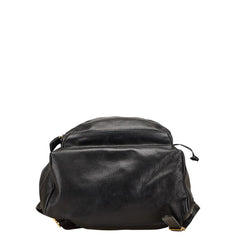 ヴェルサーチェ サンバースト 太陽 リュック バックパック ブラック レザー レディース VERSACE 【中古】