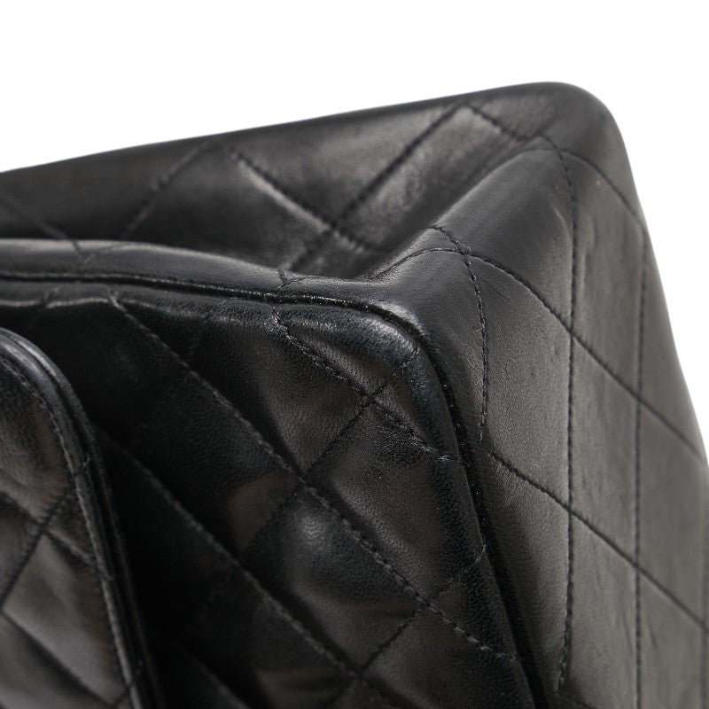 シャネル マトラッセ ココマーク ダブルフラップ チェーン ショルダーバッグ ブラック ラムスキン レディース CHANEL 【中古】