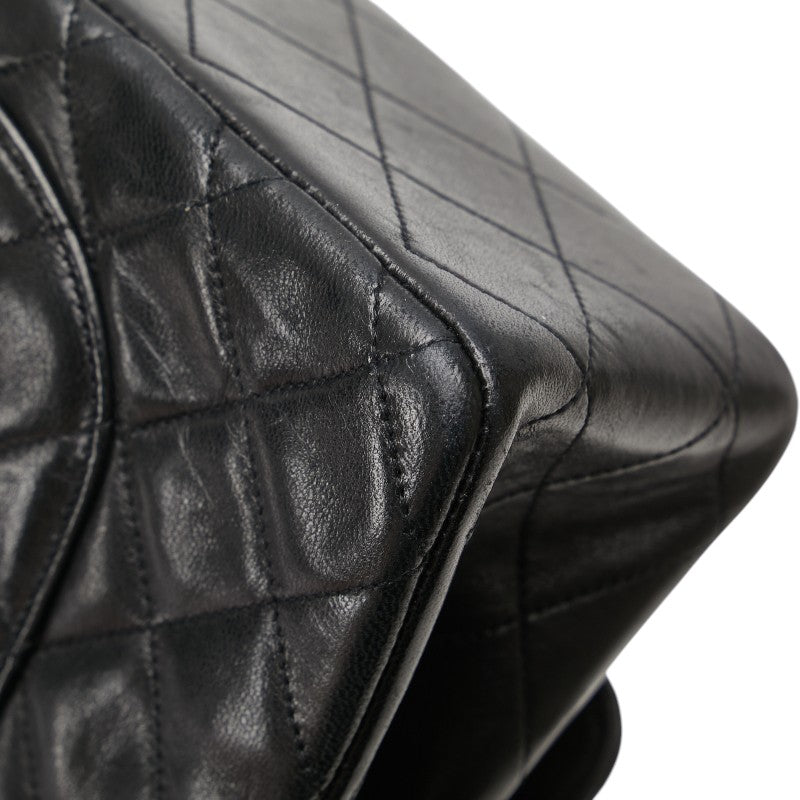 シャネル マトラッセ ココマーク ダブルフラップ チェーン ショルダーバッグ ブラック ラムスキン レディース CHANEL 【中古】
