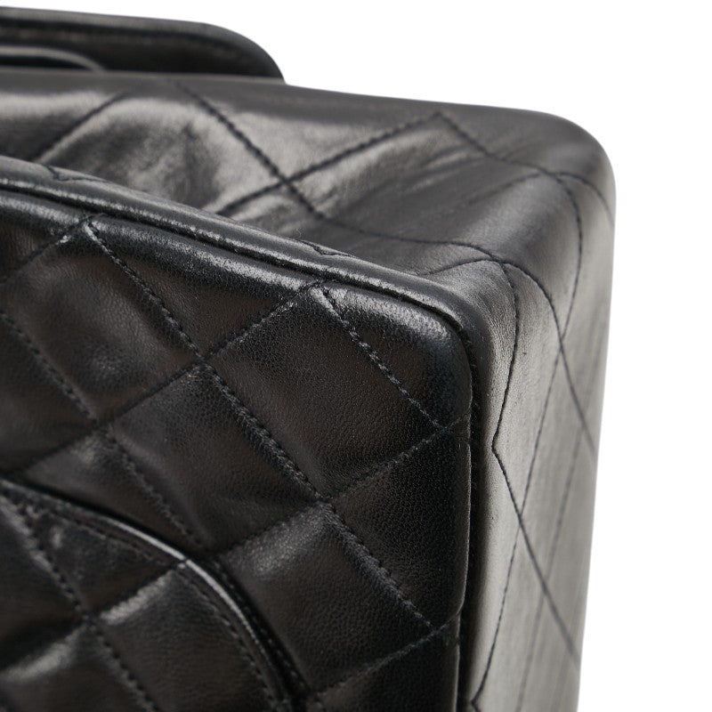 シャネル マトラッセ ココマーク ダブルフラップ チェーン ショルダーバッグ ブラック ラムスキン レディース CHANEL 【中古】