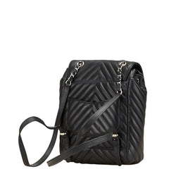 シャネル ココマーク シェブロン Vステッチ リュック バックパック ブラック レザー レディース CHANEL 【中古】