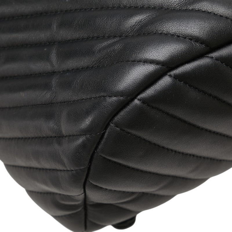 シャネル ココマーク シェブロン Vステッチ リュック バックパック ブラック レザー レディース CHANEL 【中古】