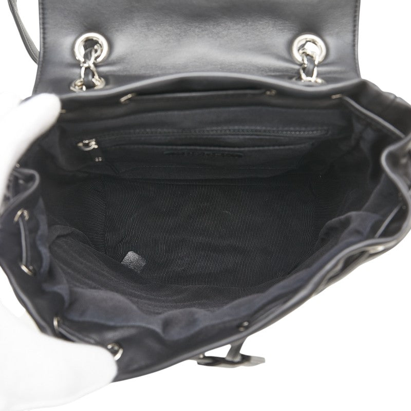 シャネル ココマーク シェブロン Vステッチ リュック バックパック ブラック レザー レディース CHANEL 【中古】