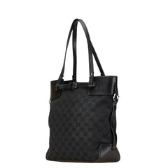 グッチ GGキャンバス ハンドバッグ トートバッグ ブラック キャンバス レザー レディース GUCCI 【中古】