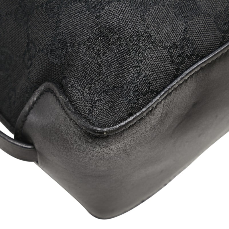 グッチ GGキャンバス ハンドバッグ トートバッグ ブラック キャンバス レザー レディース GUCCI 【中古】