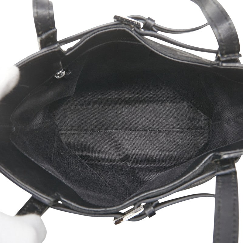 グッチ GGキャンバス ハンドバッグ トートバッグ ブラック キャンバス レザー レディース GUCCI 【中古】