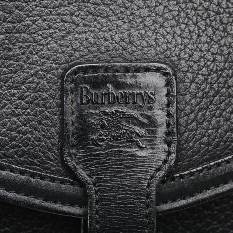 バーバリー ノバチェック シャドーホース ショルダーバッグ ブラック レザー レディース BURBERRY 【中古】