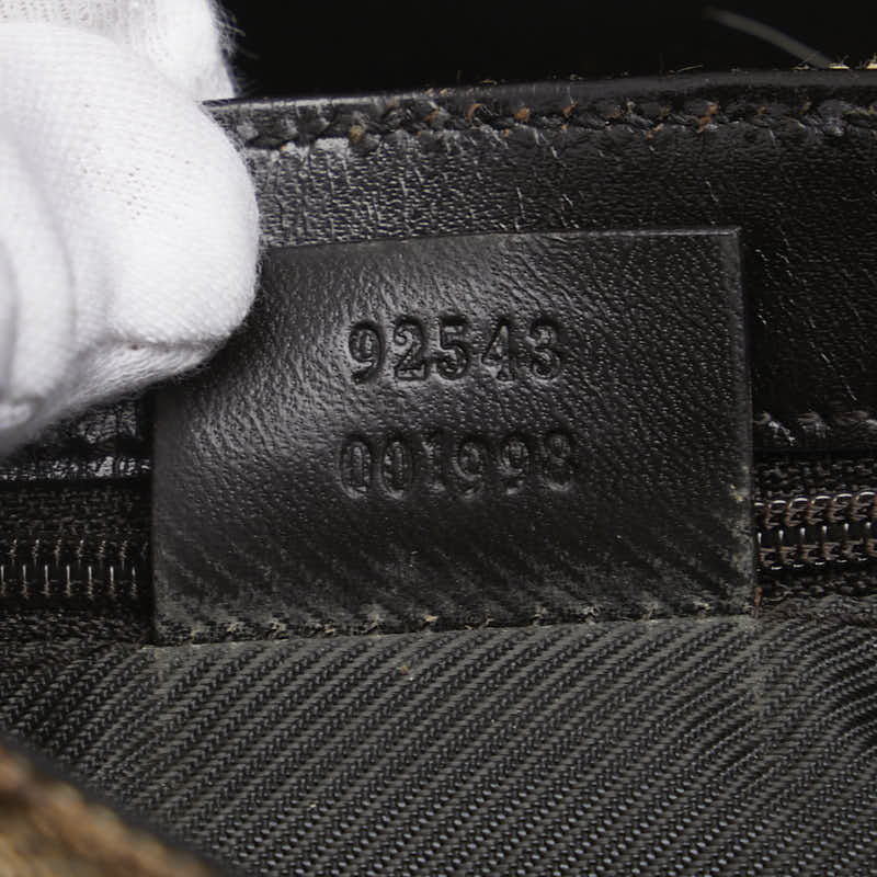 グッチ GGキャンバス ウエストバッグ ボディバッグ 92543 ベージュ ブラウン キャンバス レザー レディース GUCCI 【中古】