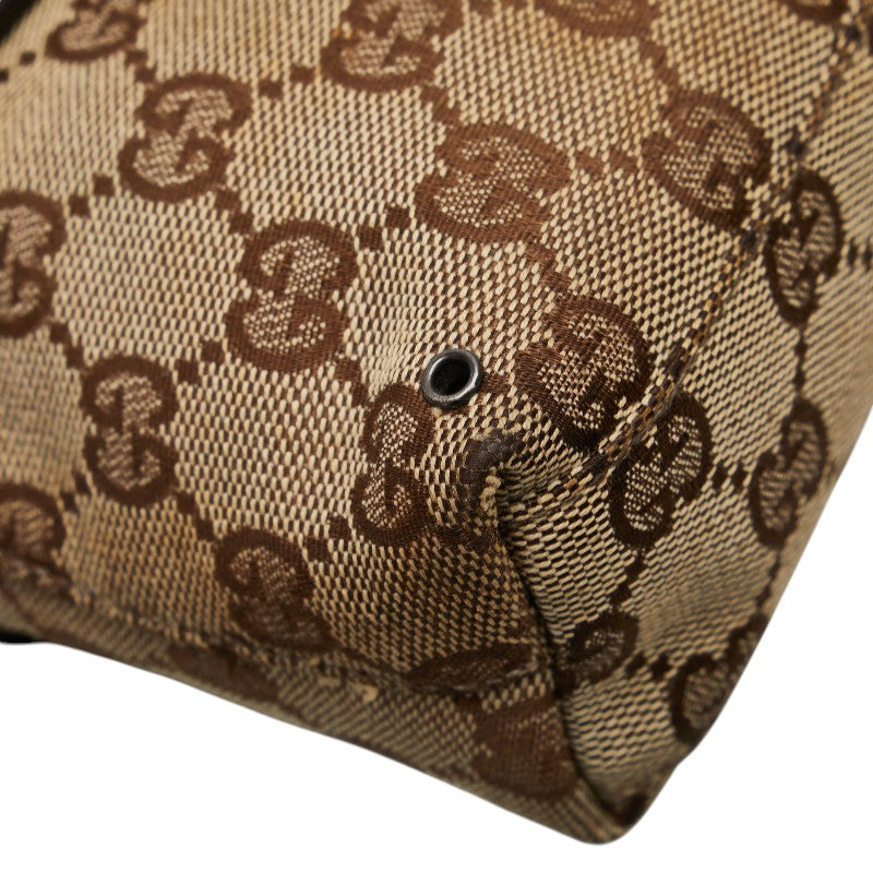 グッチ GGキャンバス ウエストバッグ ボディバッグ 92543 ベージュ ブラウン キャンバス レザー レディース GUCCI 【中古】