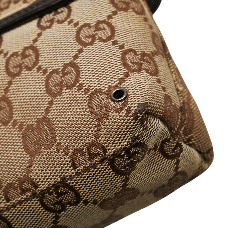 グッチ GGキャンバス ウエストバッグ ボディバッグ 92543 ベージュ ブラウン キャンバス レザー レディース GUCCI 【中古】