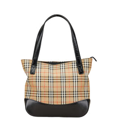 バーバリー ノバチェック シャドーホース ハンドバッグ ベージュ ブラック マルチカラー キャンバス レザー レディース BURBERRY 【中古】