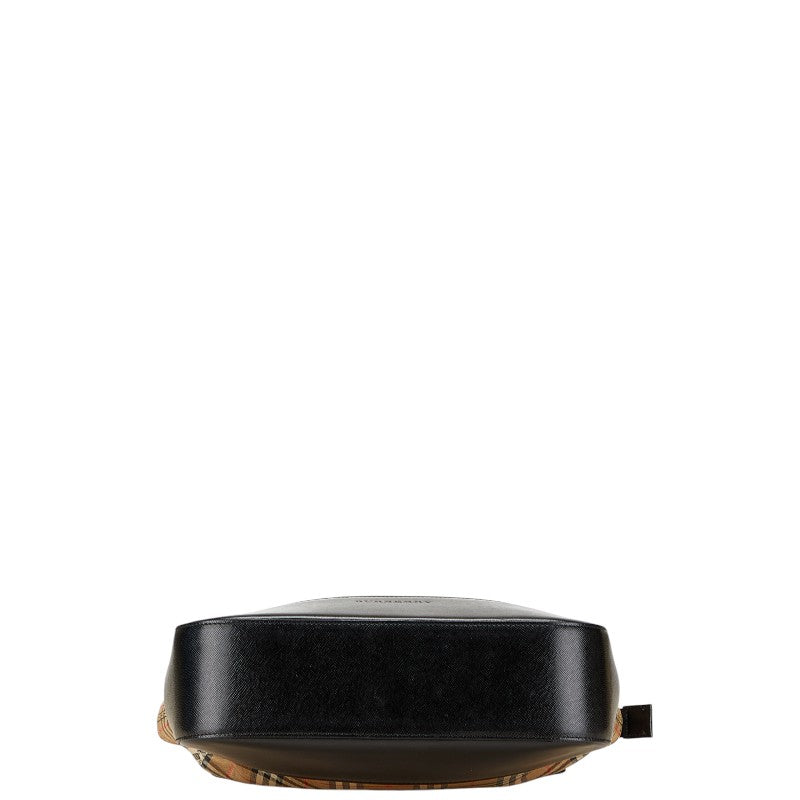 バーバリー ノバチェック シャドーホース ハンドバッグ ベージュ ブラック マルチカラー キャンバス レザー レディース BURBERRY 【中古】