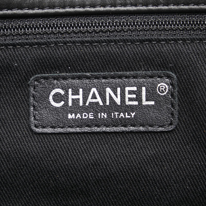 シャネル ココマーク マトラッセ ラージ チェーン トートバッグ ブラック ラムスキン レディース CHANEL 【中古】